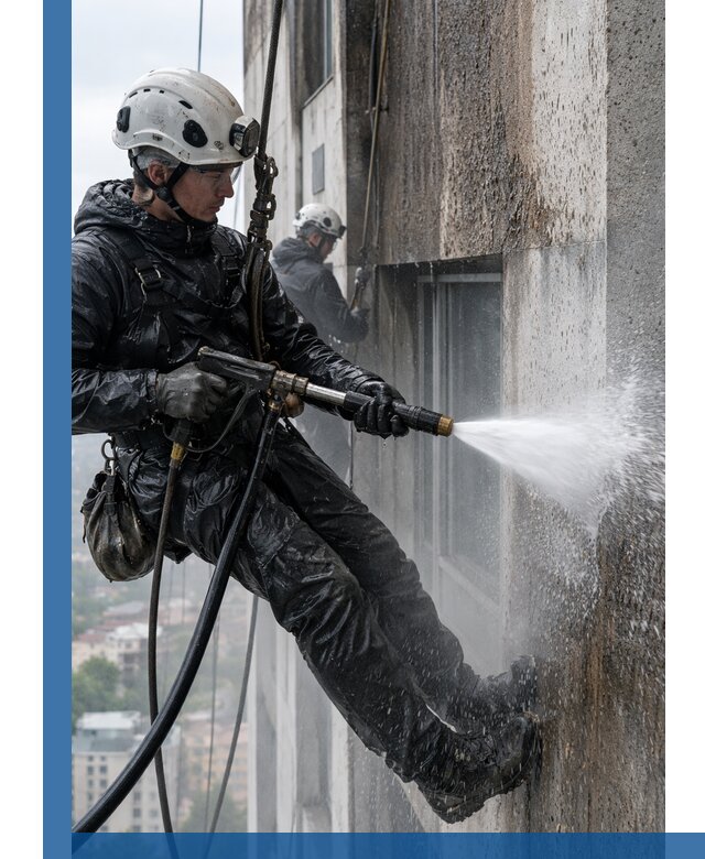 Гидроструйная очистка фасадов и конструкций в Котельниках