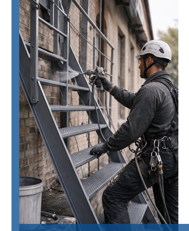 Покраска и антикоррозионная защита пожарных лестниц в Котельниках