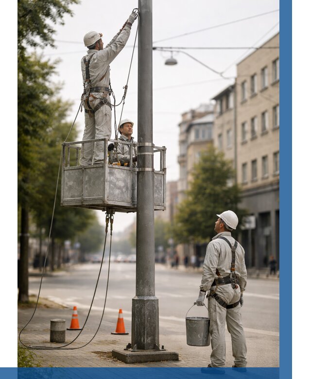 Покраска опор освещения в Котельниках от 5309 р. | ВЫСОТНИК-Ктн