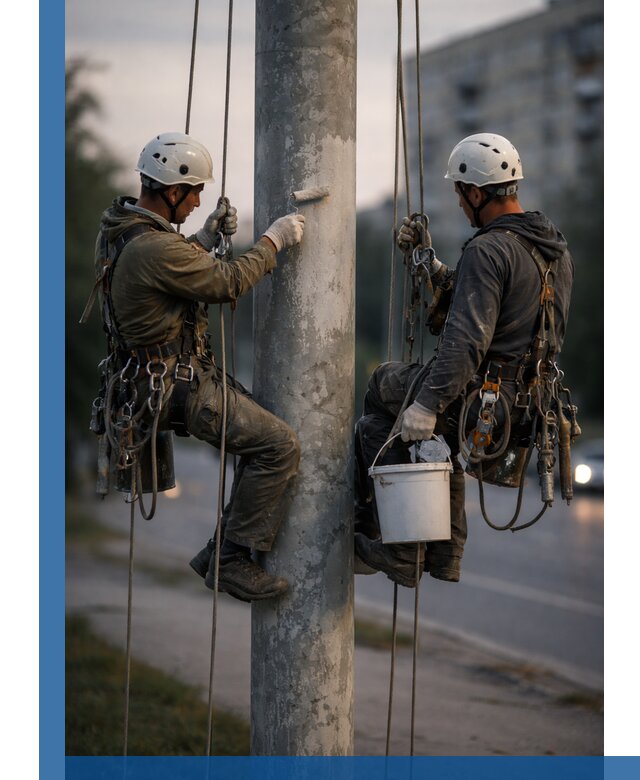 Покраска опор освещения и антикоррозийная защита в Котельниках
