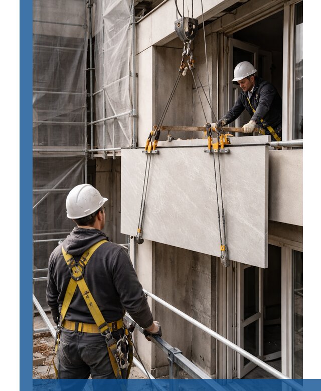 Подъем керамогранита на этаж в Котельниках грузчиками и техникой