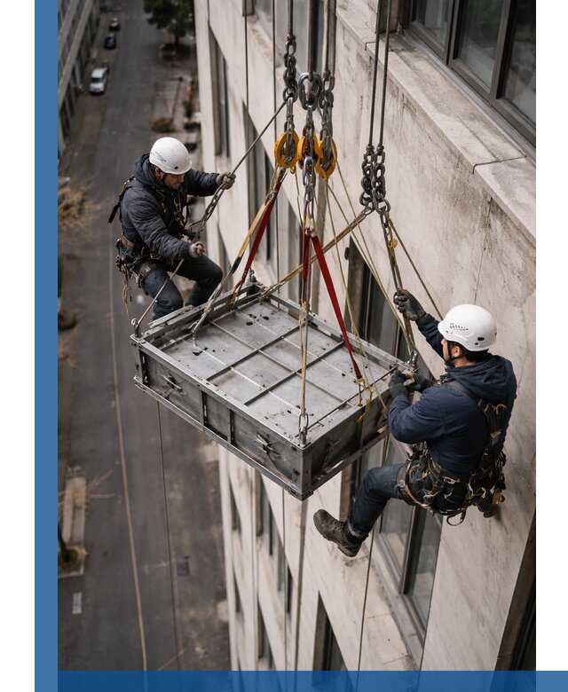 Спуск и подъем грузов по фасаду в Котельниках для зданий