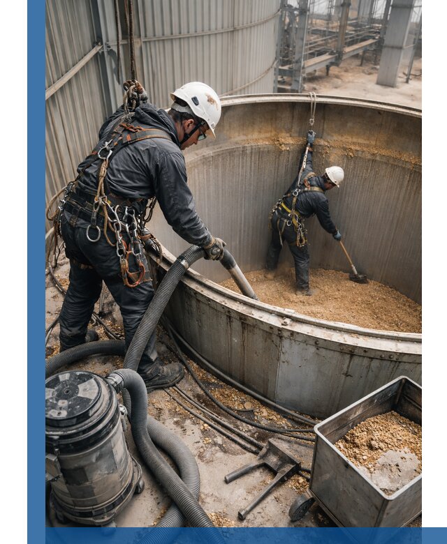 Профессиональная чистка зерновых бункеров в Котельниках с выездом