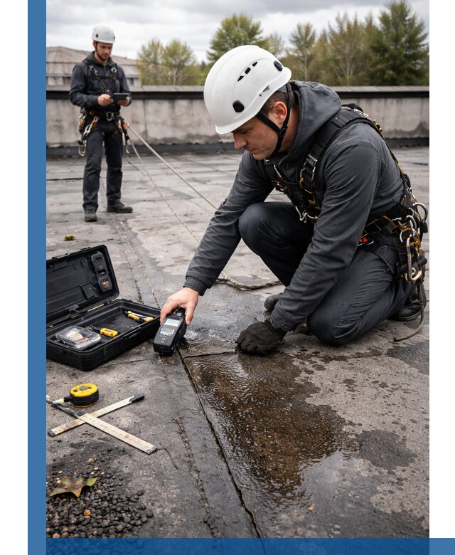 Обследование кровли на протечки и выявление дефектов в Котельниках