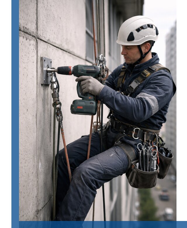 Установка анкерных точек для высотных работ в Котельниках